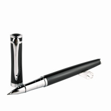 Business cadeau rouleau métal noir stylo avec Stylo Laser Logo Cap (TC-1018r)